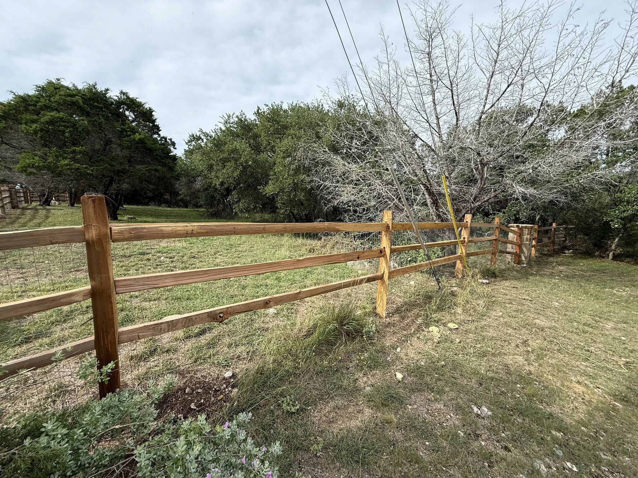 Split-rail ranch fence in the Hill Country