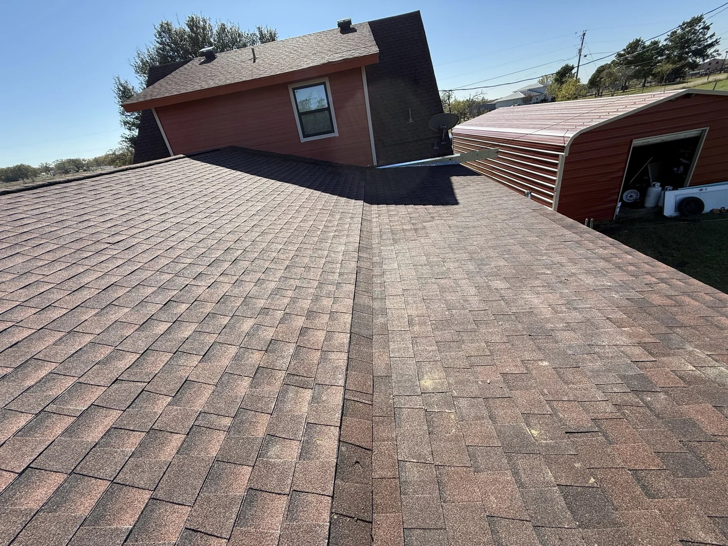 Brick paver patio aerial view